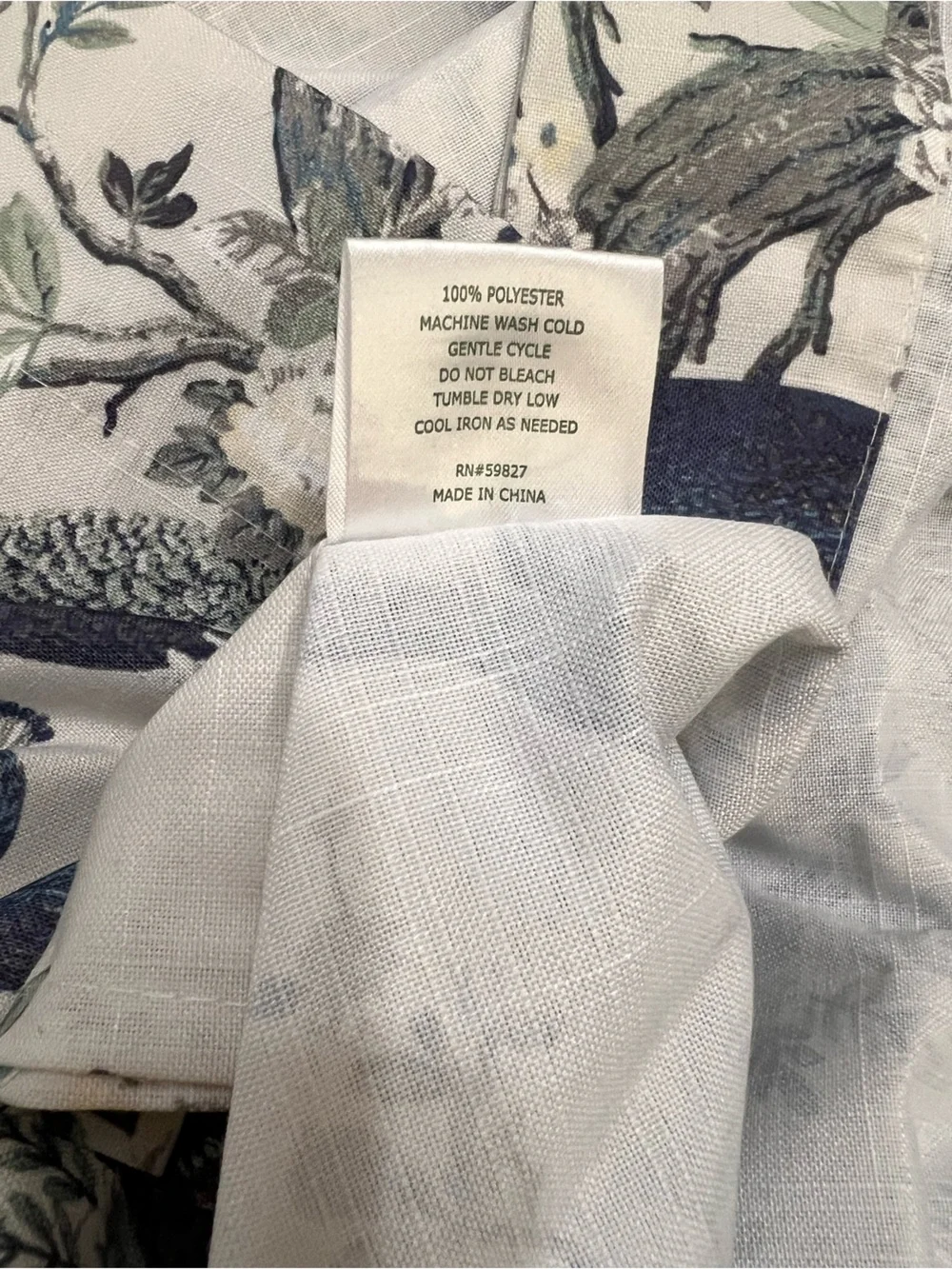 Laura Ashley Window Curtains 2 Panels 38 x 82” Peacock Blue Gray Rod Pocket